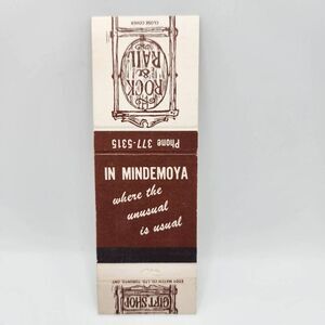 Vintage Matchbook Rock & Rail In Mindemoya Ontario Canada